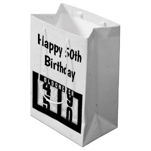 Sacola Para Presentes Média 50º Aniversário Odométrico Preto