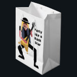 Sacola Para Presentes Média 50th Mens 🎸 🤣 Rockstar Birthday Guitar Funky<br><div class="desc">🎶 rocha em 50 com estilo, risos, e muito funk! Esta bolsa de presente de aniversário engraçada, com tema de estrela-do-foguete é perfeita para qualquer lenda de aniversário que ama música e que rasga violão e que ainda está forte aos 50! Quer ele seja um músico de toda a vida,...</div>
