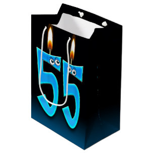 Sacola Para Presentes Média 55º Aniversário Velas Médias para Presente