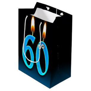 Sacola Para Presentes Média 60º Aniversário Velas Médias para Presente