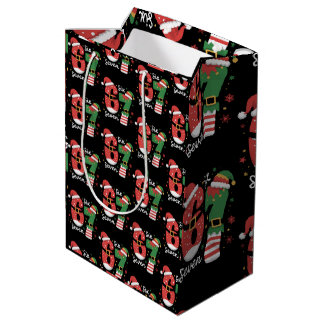 Sacola Para Presentes Média 67 Meme Six Seven Elfo Chapéu de Natal Santa