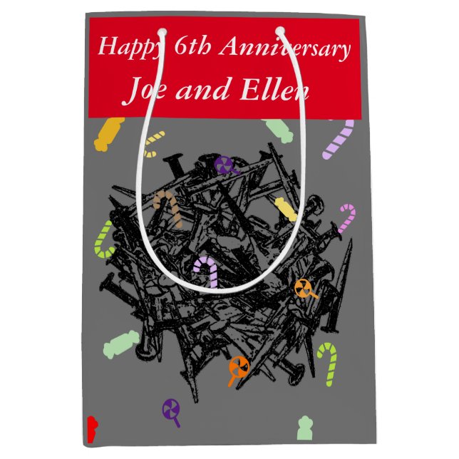 Sacola Para Presentes Média 6: Aniversário, Unhas e doces (Frente)