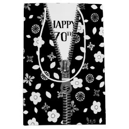 Sacola Para Presentes Média 70 Birthday Zipper Em Flores
