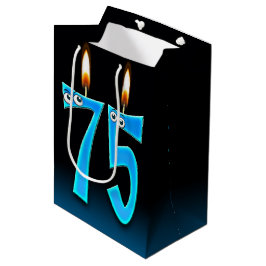 Sacola Para Presentes Média 75. º Aniversário Velas com Presente Médio