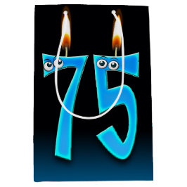 Sacola Para Presentes Média 75. º Aniversário Velas com Presente Médio