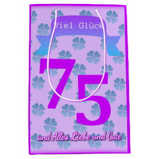 Sacola Para Presentes Média 75th Birthday In German Gift Bag