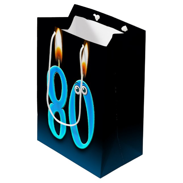 Sacola Para Presentes Média 80 Birthday Candles Médium Gift Bag (Frente inclinada)