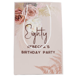 Sacola Para Presentes Média 80 Festa de aniversário Boho Floral Personalizado