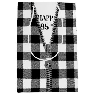 Sacola Para Presentes Média 85.º aniversário Zipper na Xadrez de Buffalo