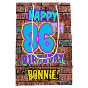 Sacola Para Presentes Média 86º aniversário: Diversão, Grafite Urbano Inspirad
