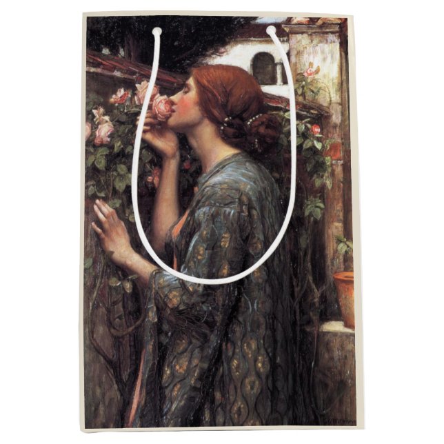 Sacola Para Presentes Média A Alma da Rosa (por John William Waterhouse) (Frente)