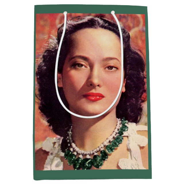 Sacola Para Presentes Média a bela Merle Oberon (Frente)