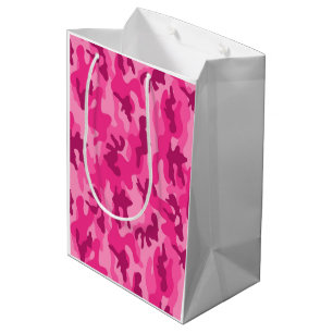 Sacola Para Presentes Média A Camo Rosa Aciona A Diversão