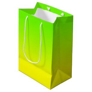 Sacola Para Presentes Média A cor amarela verde e de néon de néon da máscar