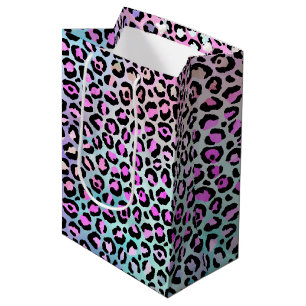 Sacola Para Presentes Média A Design 12 da Série Leopardo Iridescente