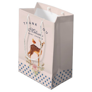 Sacola Para Presentes Média A gama bonita de Brown com branco mancha o chá de