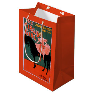 Sacola Para Presentes Média A menina do circo - mulher no teatro do cavalo