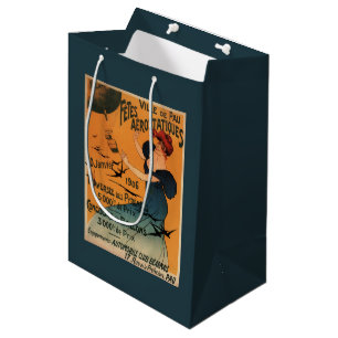 Sacola Para Presentes Média A mulher Vermelho-Dirigida espera o poster dos
