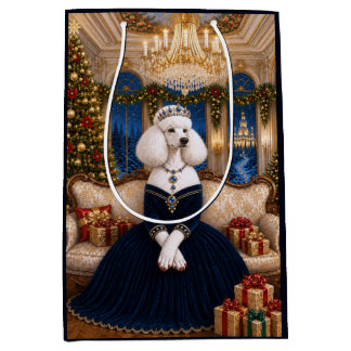 Sacola Para Presentes Média A Poodle Christmas Holiday  