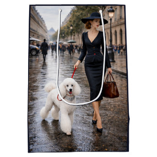 Sacola Para Presentes Média A Rainy Day In Paris, Poodle