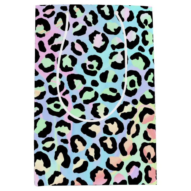 Sacola Para Presentes Média A Série Leopardo Iridescente Design 5 (Frente)