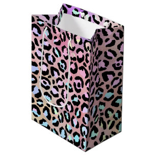 Sacola Para Presentes Média A Série Leopardo Iridescente Design 6
