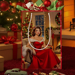 Sacola Para Presentes Média A Sweet Vintage Christmas