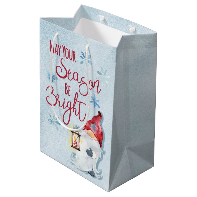 Sacola Para Presentes Média A Temporada Está Brilhante (Verso inclinado)