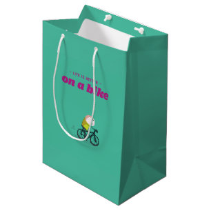 Sacola Para Presentes Média A vida é melhor em uma bicicleta - saco do
