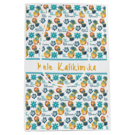 Sacola Para Presentes Média Abacaxi Havaiano e Hibiscus Medium Gift Bag