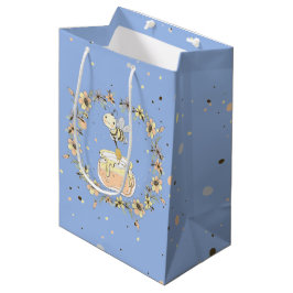 Sacola Para Presentes Média Abejas Melíferas, Fadas e Bebês Abelhas em Padrão 