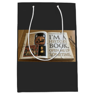 Sacola Para Presentes Média Abertura do Livro de História 