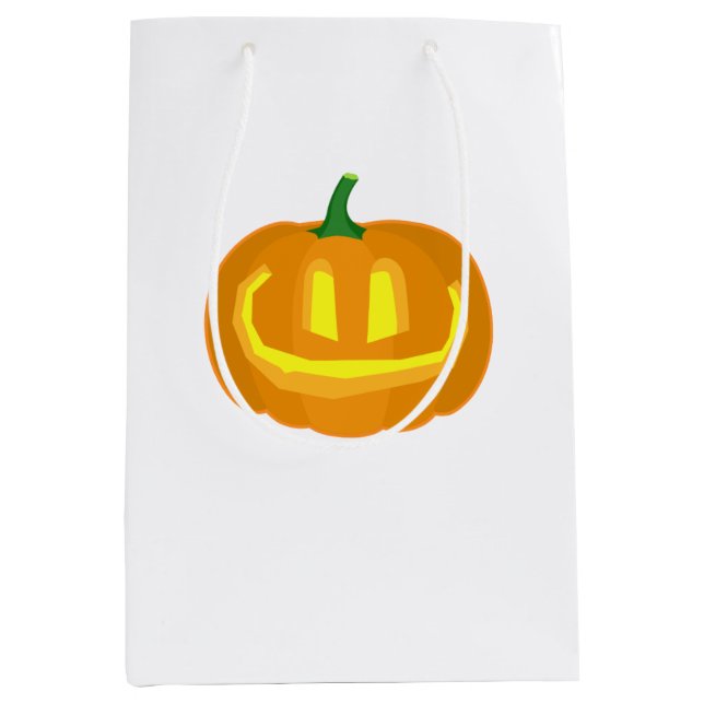 Sacola Para Presentes Média Abóbora Simples (Frente)