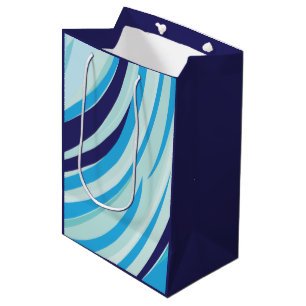 Sacola Para Presentes Média Abstrato Azul-curva, faixa de diagnóstico