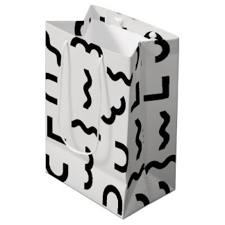 Sacola Para Presentes Média Abstrato Memphis Waves & Shapes