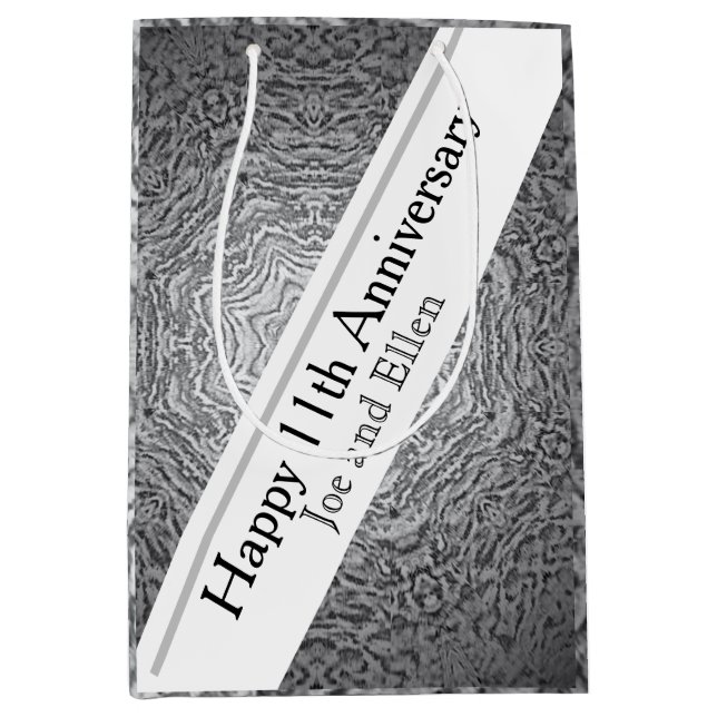 Sacola Para Presentes Média Aço de 11 (Frente)