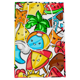 Sacola Para Presentes Média Adeus Escola Alô, Hora De Verão E Divertimento
