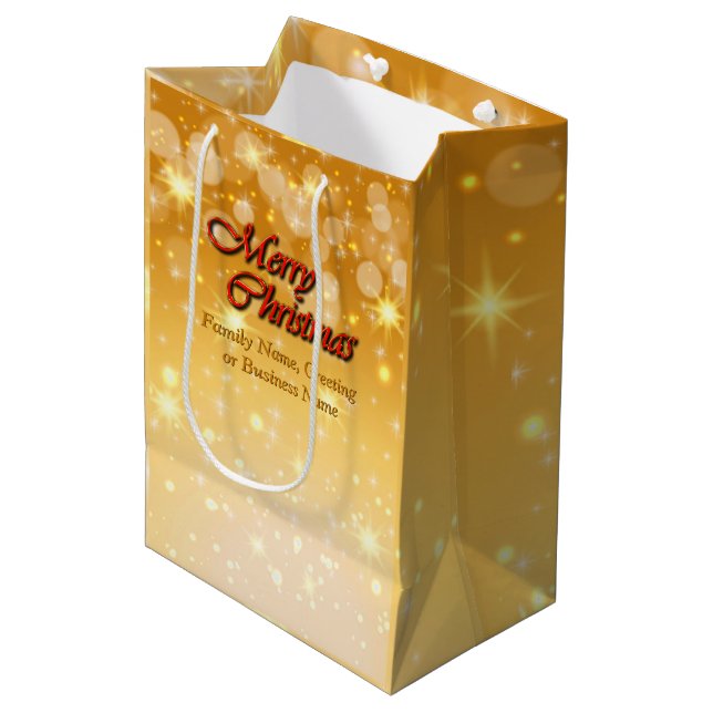 Sacola Para Presentes Média Adicionar Nome Editar Texto Correspondente ao Nata (Frente inclinada)