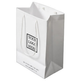 Sacola Para Presentes Média Adicione o logotipo da sua lista de compras de pap