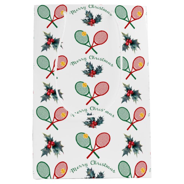 Sacola Para Presentes Média Adorável 🎄 Natal 🎾 tênis  (Frente)