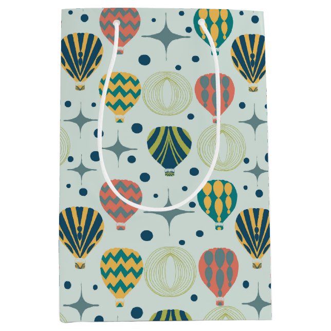 Sacola Para Presentes Média Adventure Aguarda Azul Balão de Ar Quente (Frente)