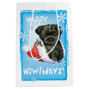 Sacola Para Presentes Média Affenpinscher feliz de Howlidays
