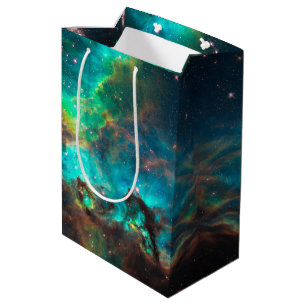 Sacola Para Presentes Média Aglomerado Estelar Verde Aquático NGC 2074 LMC