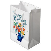 Água Cheio de Flores Feliz Aniversário Mãe