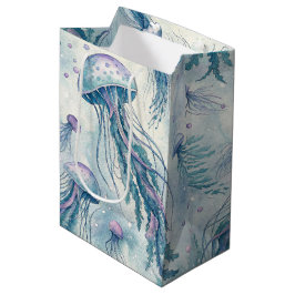 SACOLA PARA PRESENTES MÉDIA ÁGUA-VIVA ONDULADA ROXA E AZUL