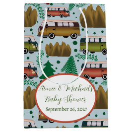 Sacola Para Presentes Média Aguardam Aventura o Chá de Camper Baby Boy