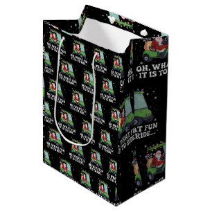 Sacola Para Presentes Média Ah, Que Diversão É Andar De Santa Golfe Natal