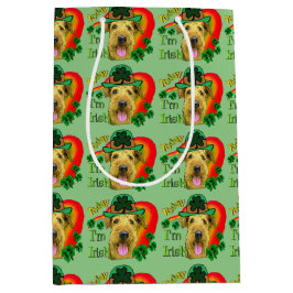 Sacola Para Presentes Média Airedale Terrier Saint Patricks Day