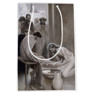 Sacola Para Presentes Média Albert Edelsense - Jesus Lavando Pés Discípulos