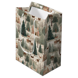 Sacola Para Presentes Média Aldeia Nevada Creme